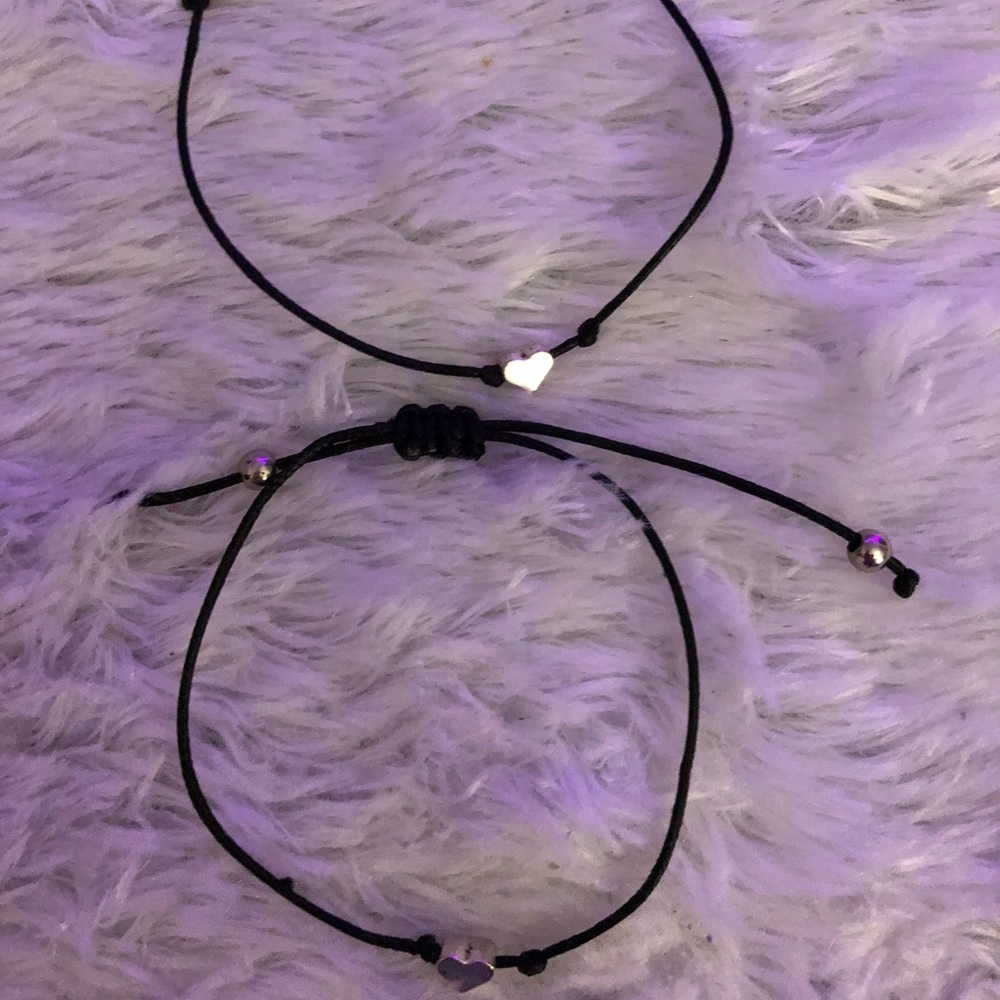 Friendship bracelets with little hearts🖤